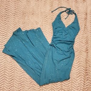Baby Blue Halter Prom Dress